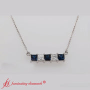 5 Stone Princess Cut Bar Pendant